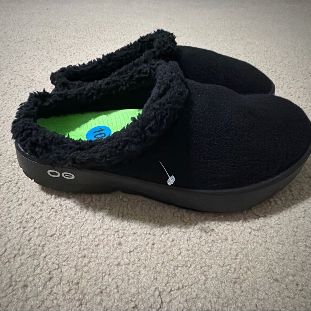 OOFOS OOcoozie Men’s 10 Mules Shoes Slides Sandals Slippers Slip Ons Black NEW - Picture 5 of 15